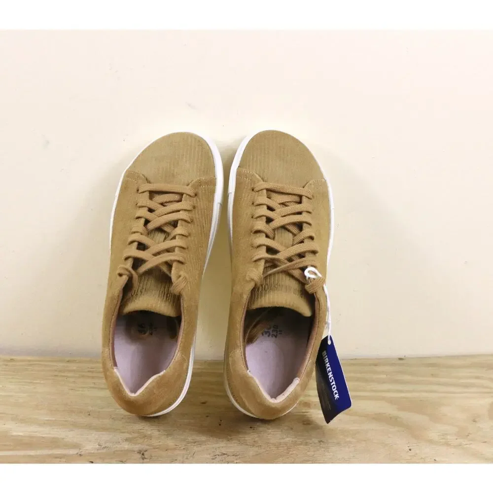 New Birkenstock Sneakers 5 Brown Corduroy Suede Bend Low Lace Up Narrow Shoes